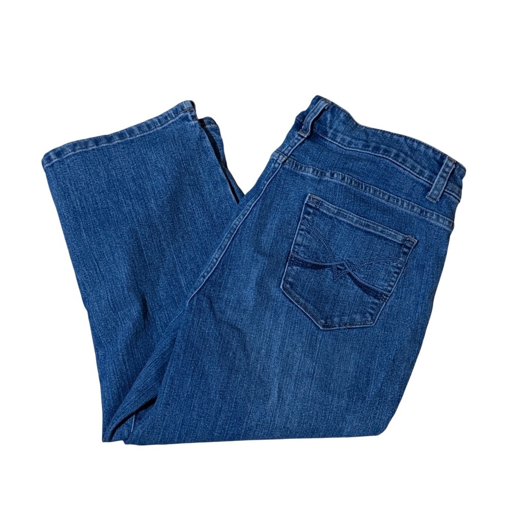 Christopher & Banks Modern Cropped‎ Jeans Medium Wash Blue Stretch Size 12